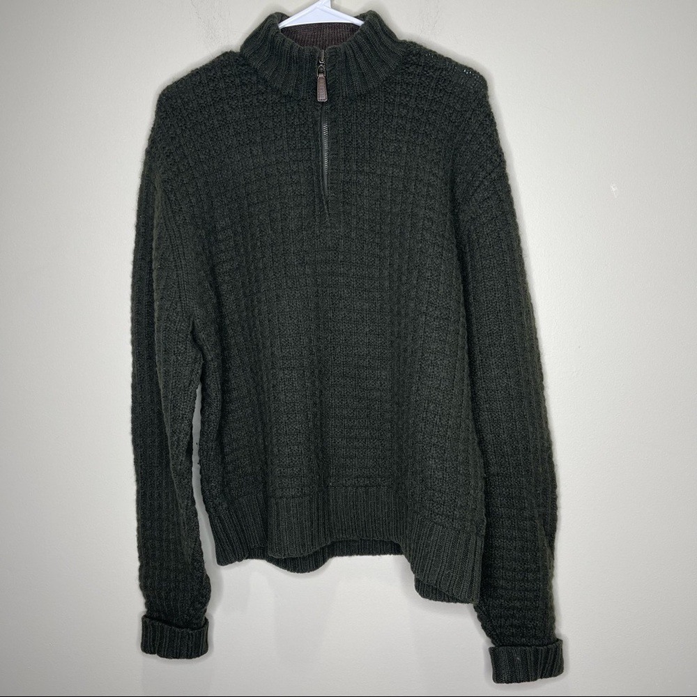 Filson | Vintage CC Filson Seattle Wool Forest Green 1/4 Zip Sz Medium